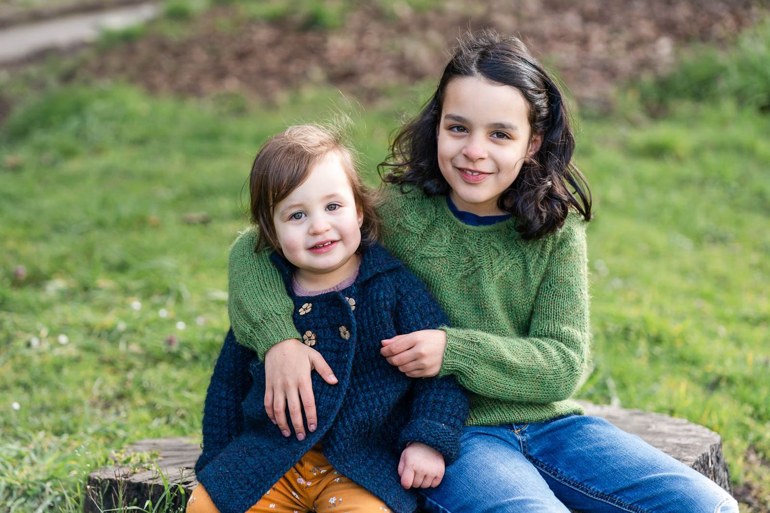Posed portrait of siblings.