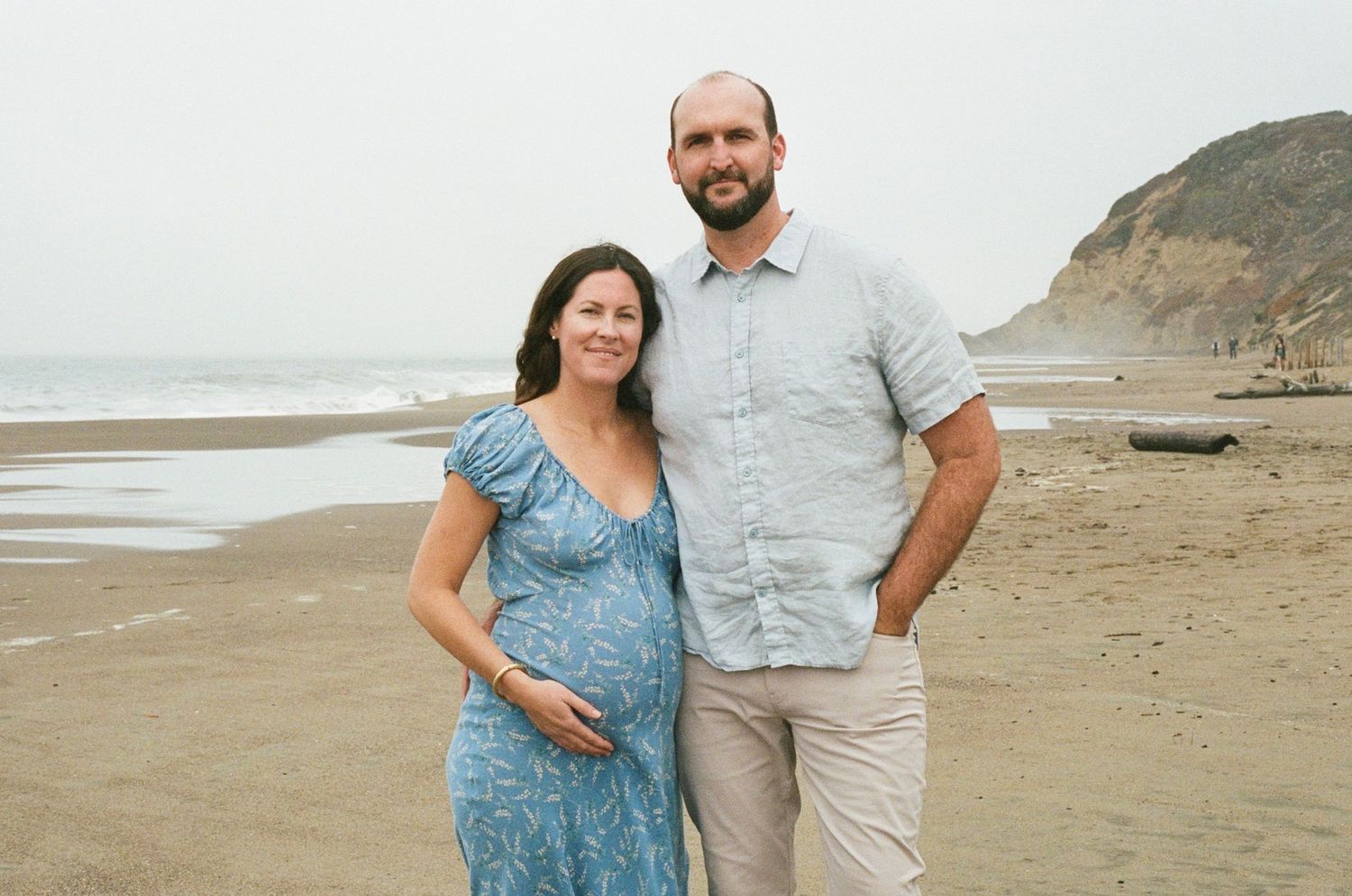 editorial maternity photography on 35mm film capturing motherhood with softness and understated elegance in SF Bay Area