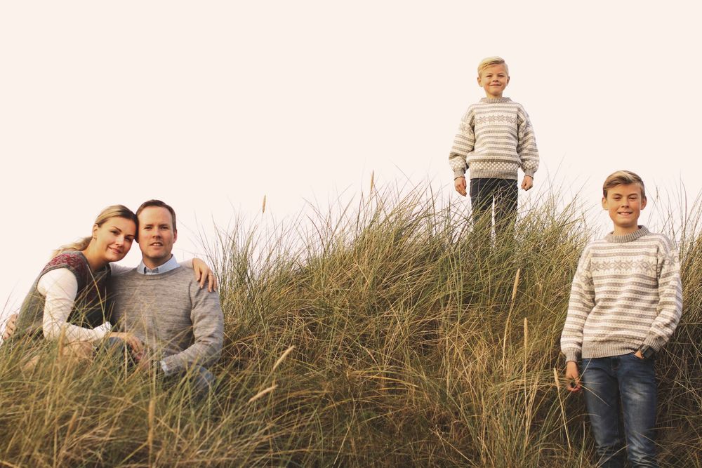 familie på stranden