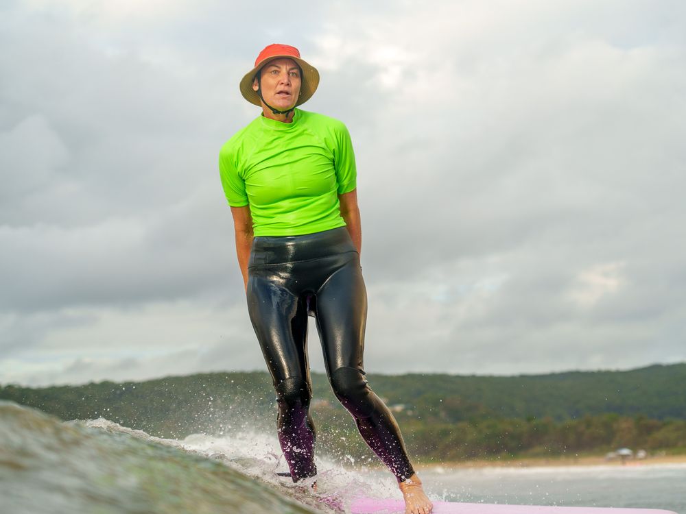 soul arch photo of intermediate surfer at Umina surfing competition event Lady Loggers Day