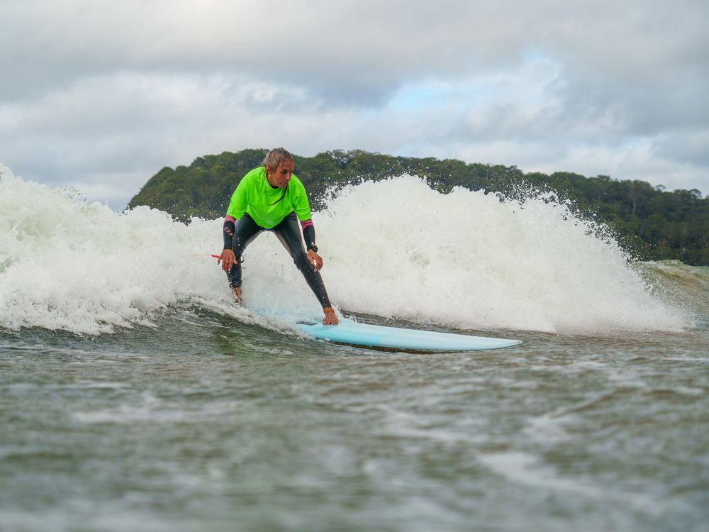 photo of intermediate surfer at Umina surfing competition event Lady Loggers Day