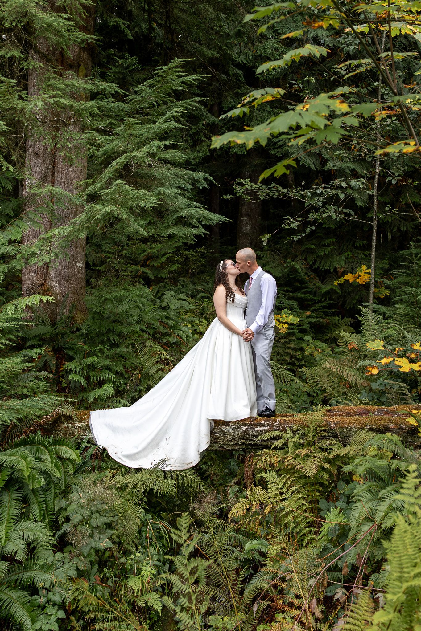 Bride and Groom Portraits in the Forest