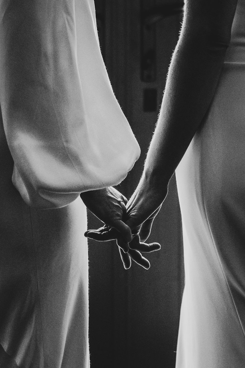 One quiet, backlit, artistic moment at a Downtown Detroit wedding