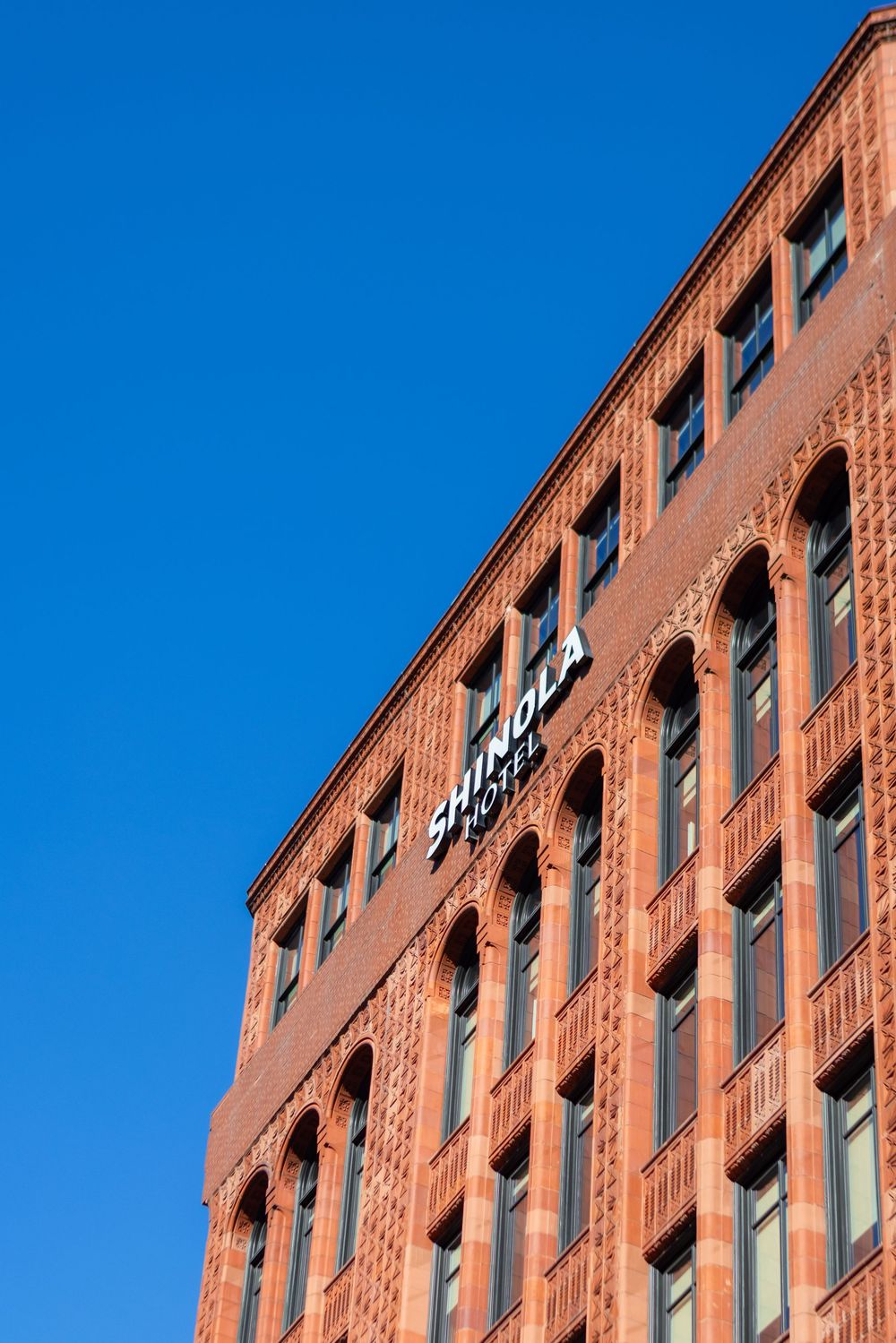 Shinola hotel exterior, wedding day