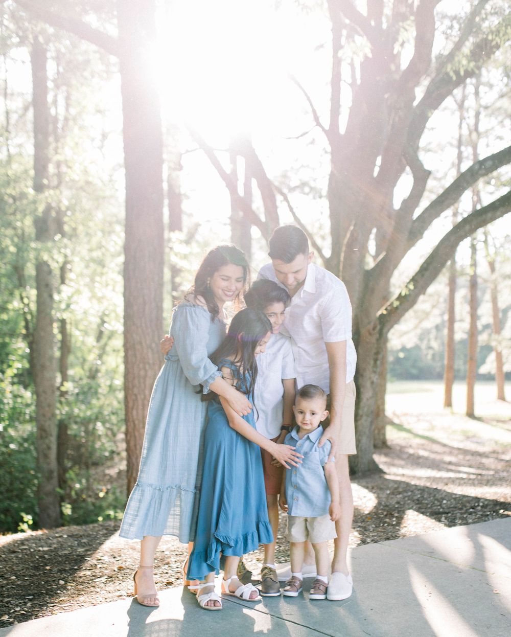 Golden light at a family photoshoot in Columbia, SC with local photographer