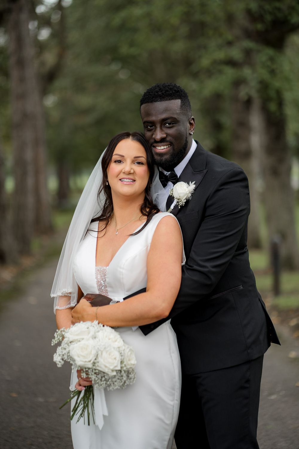 Bride and groom portraits autumn wedding Kelham House Newark