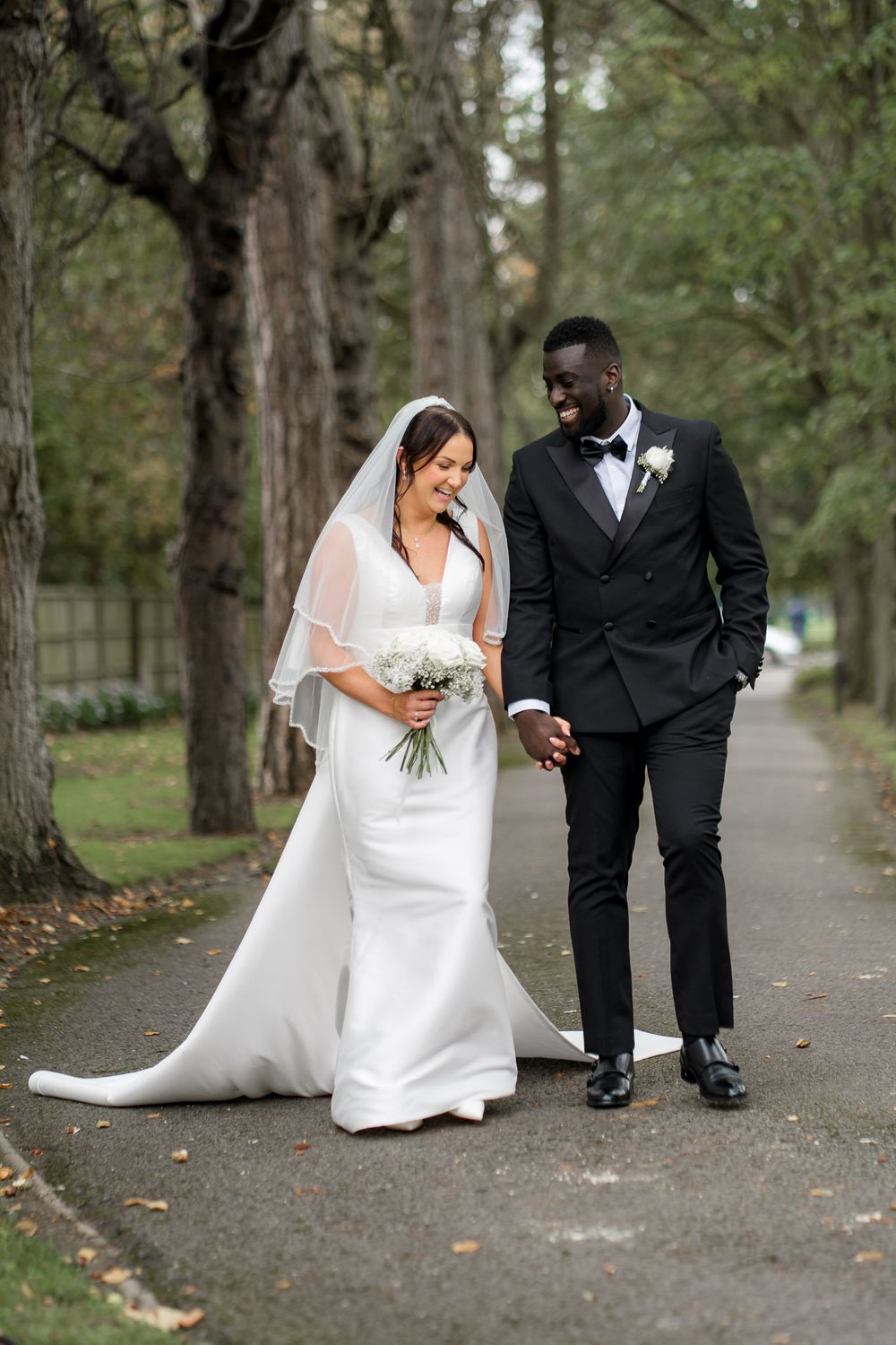Wedding couple portrait red brick manor house Nottinghamshire