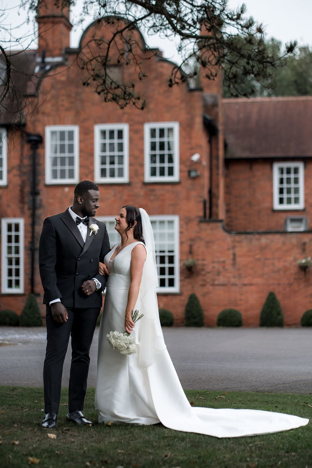 Bride and groom outdoor portraits Kelham House Country Manor