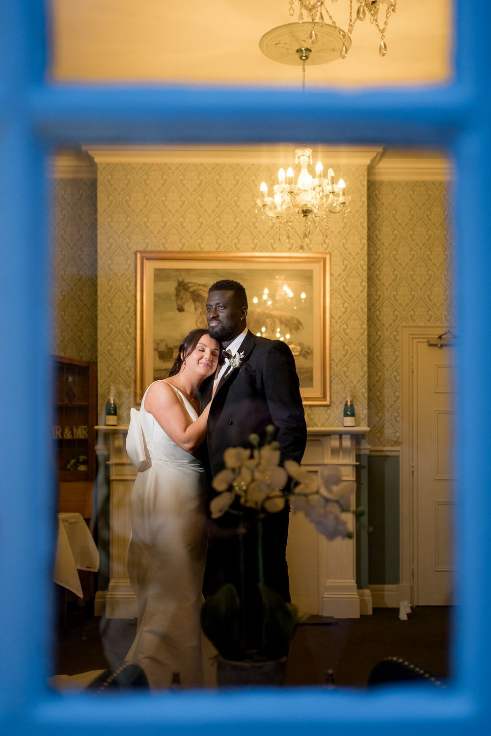 Lauren and Brima intimate portrait Kelham House wedding