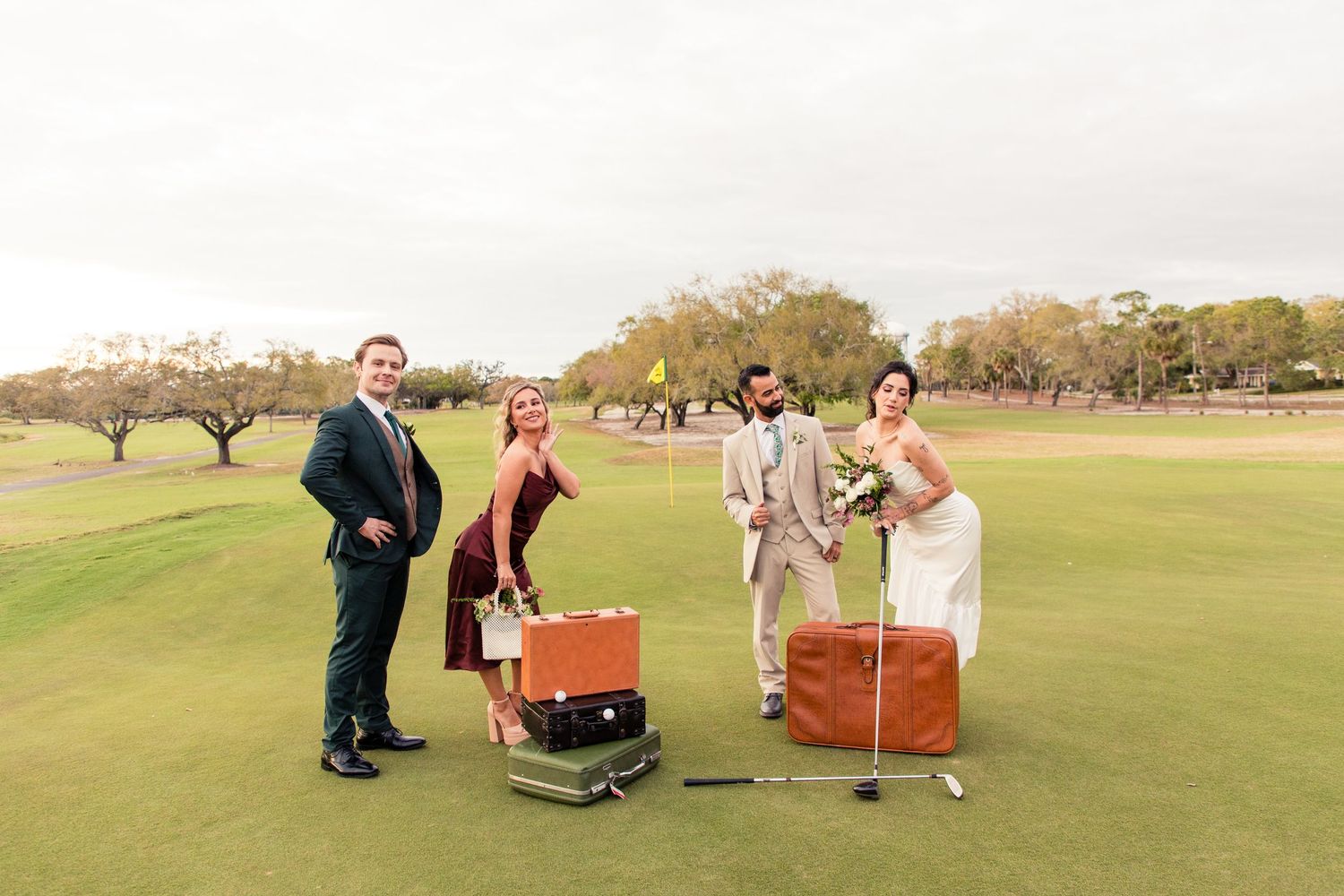 Micro wedding photography on a golf course venue in Tampa, Dunedin, Clearwater, St Pete, Naples, West Palm, Florida, England and Scotland