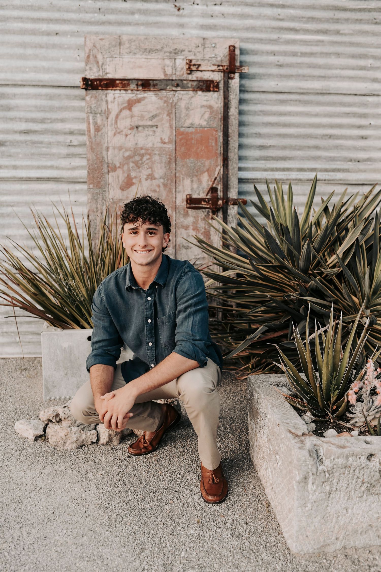 Senior portrait session in McKinney Texas showcasing historic downtown charm