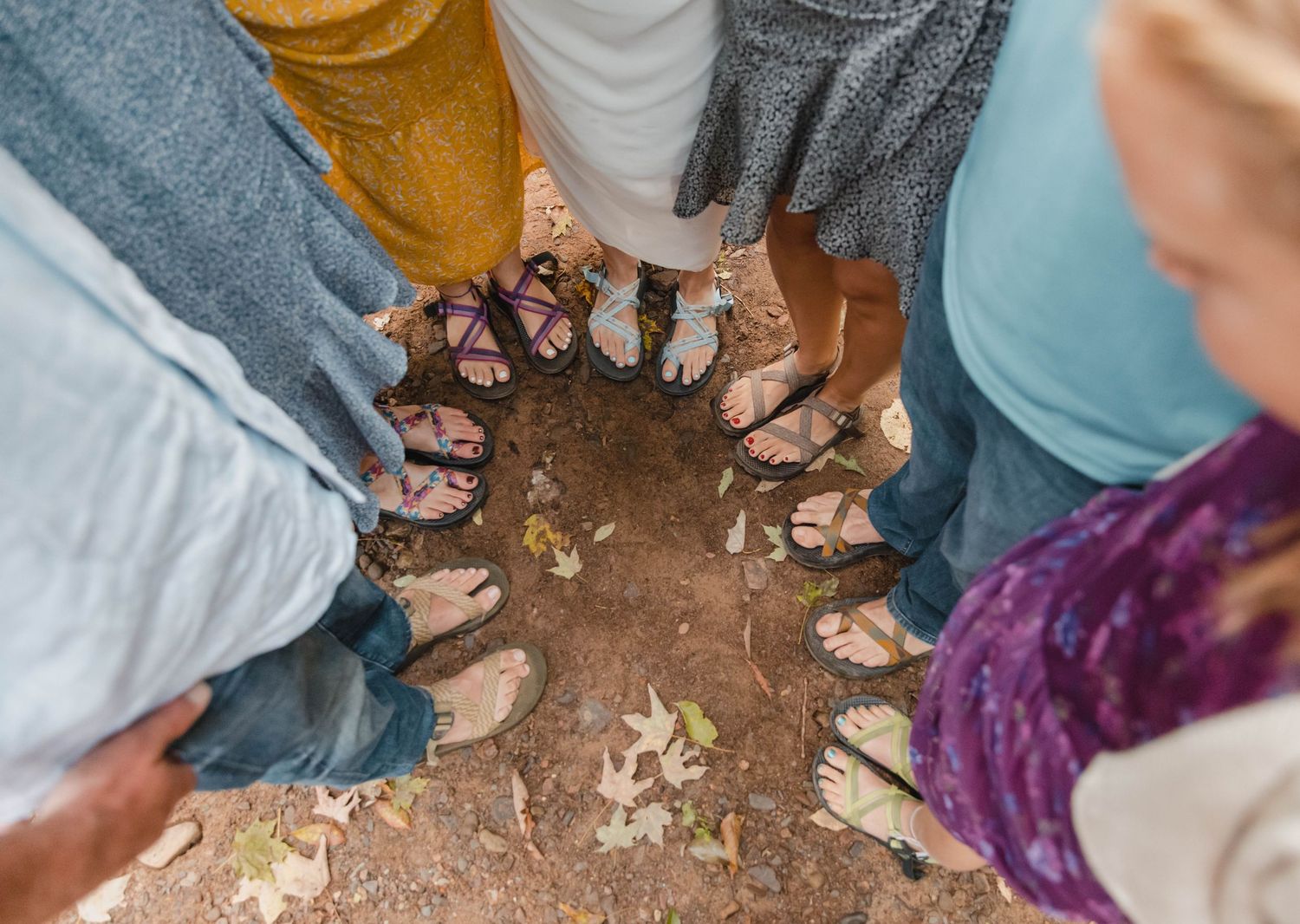 Photo of family members wearing Chacos at a wedding