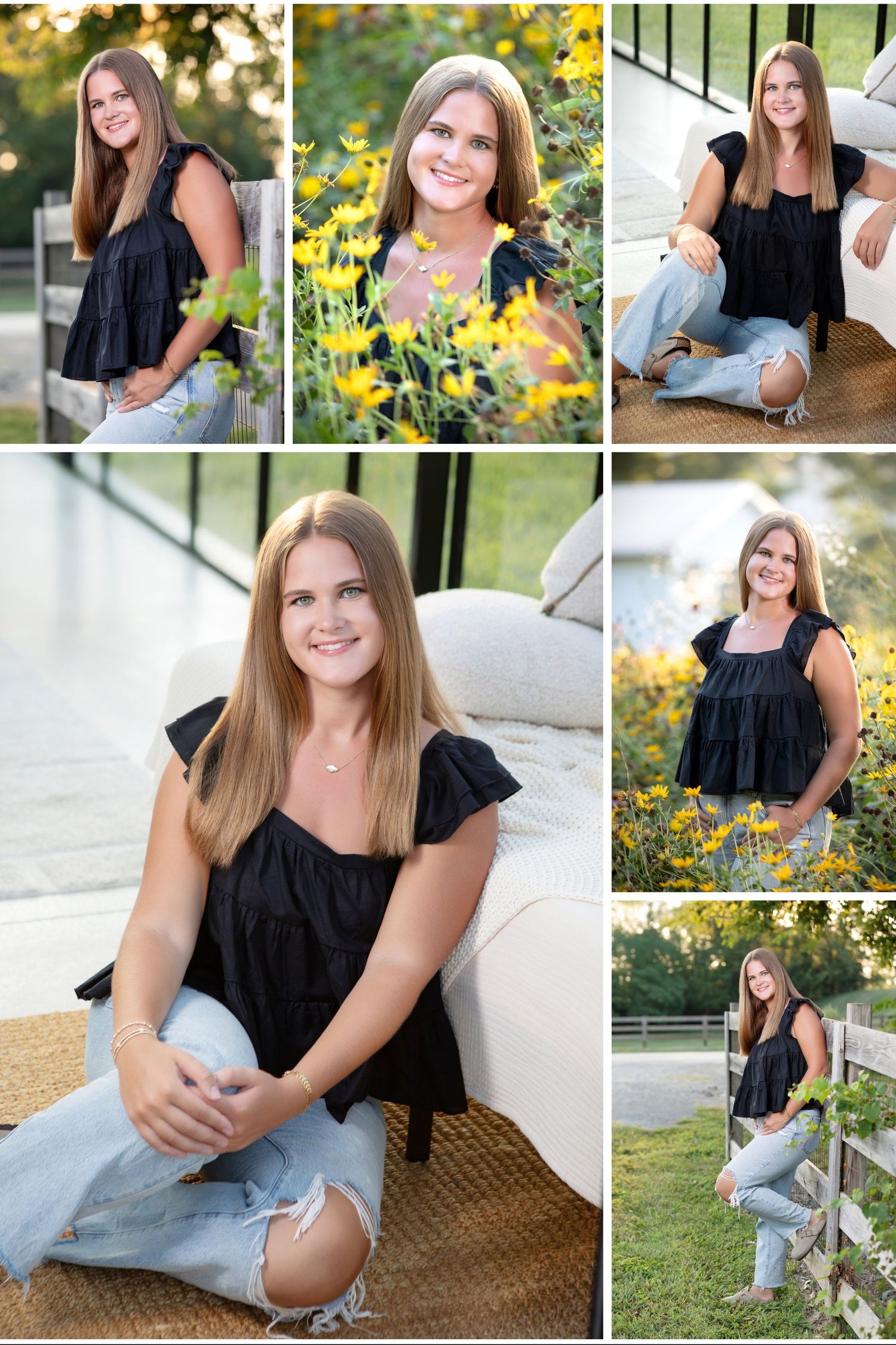 Olentangy Liberty senior pictures in a field.  Flower field senior pictures.  Senior pictures in a greenhouse. Boho senior pictures.