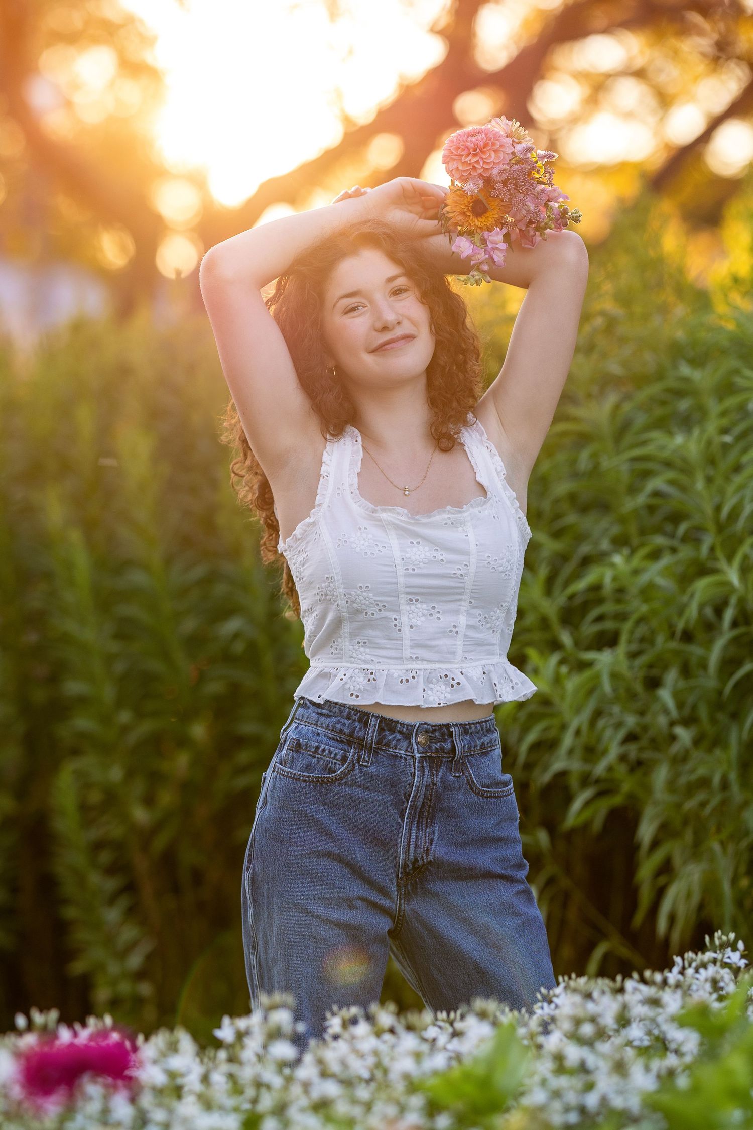 Sunset senior portrait Prescott Park, Portsmouth, New Hampshire