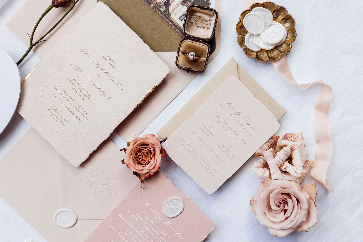 Lake District wedding details rings and flowers