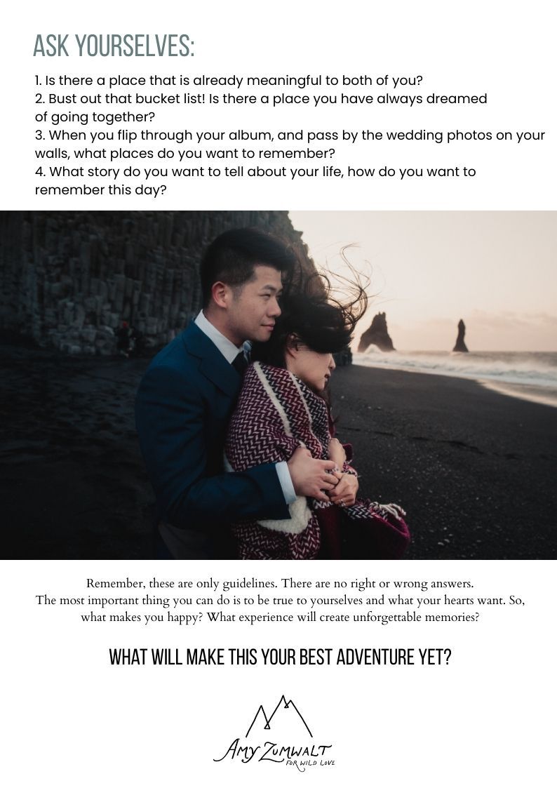 A couple stands together against a dramatic mountain backdrop in Scotland's rugged landscape during their wedding.