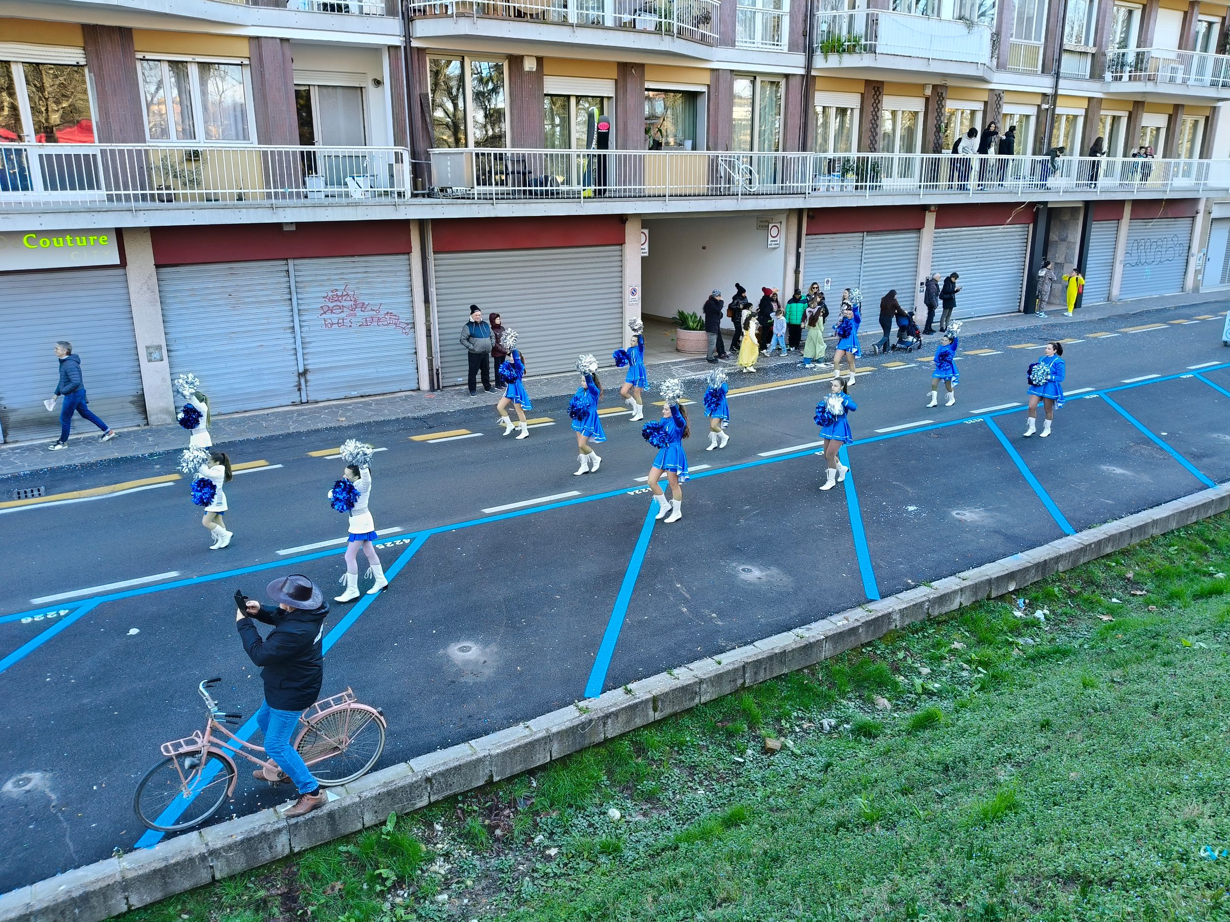 Treviso Carnival Parade 2026. The Blu Bell majorettes.