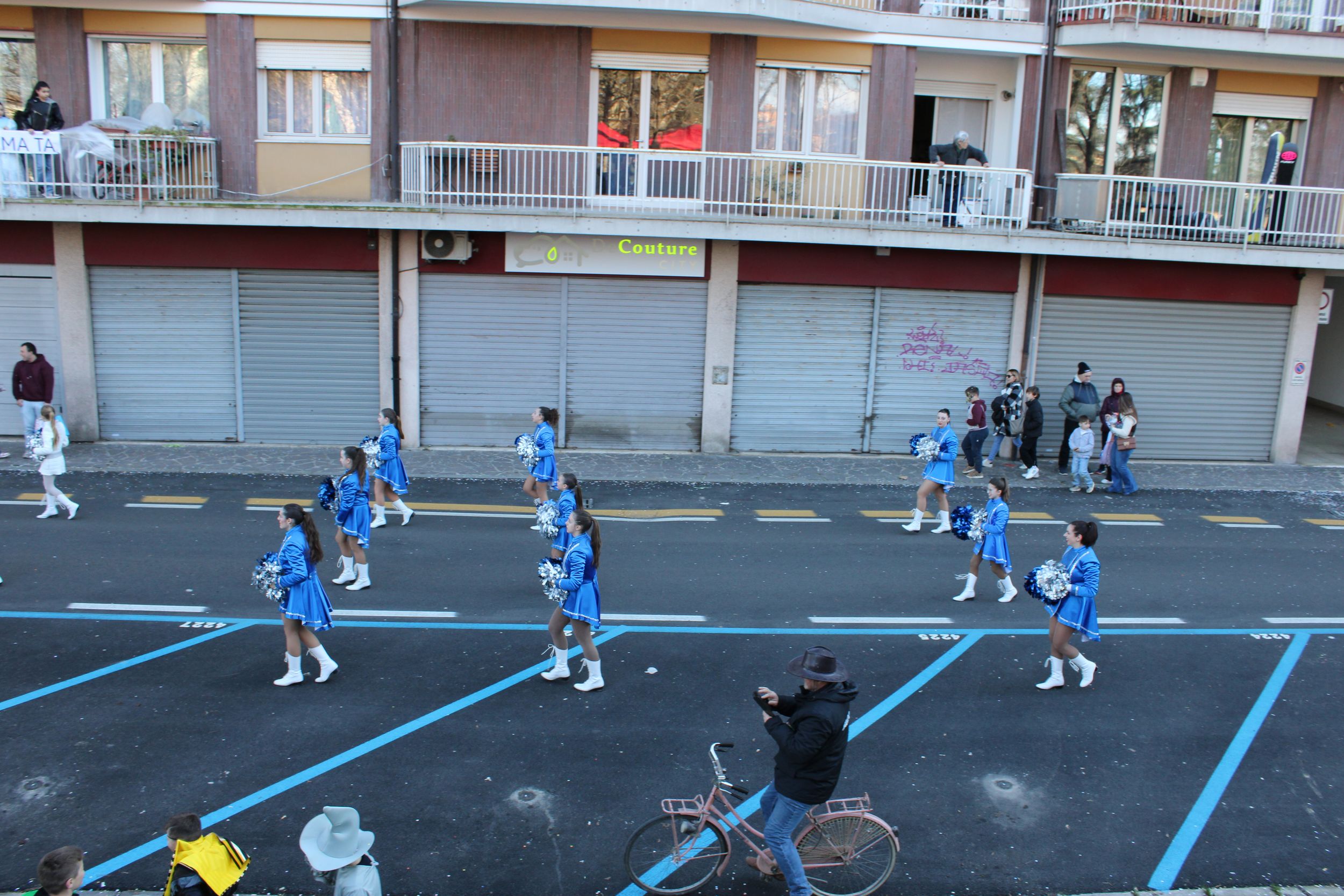 Treviso Carnival Parade 2026. The Blu Bell majorettes.