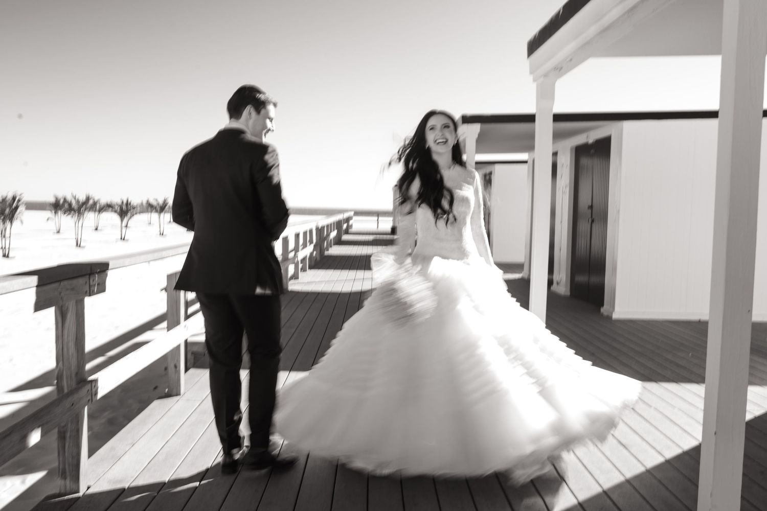 Black and white Jewish wedding moment captured in photojournalistic style by Uri Arnson Wedding Photography in New Jersey.