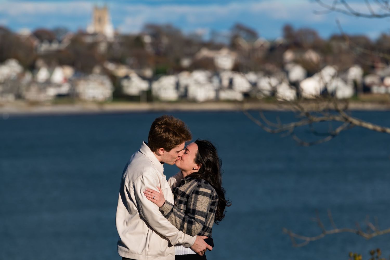 Rhode Island's most sought after proposal photographer. Newport Harbor Island Resort winter proposal