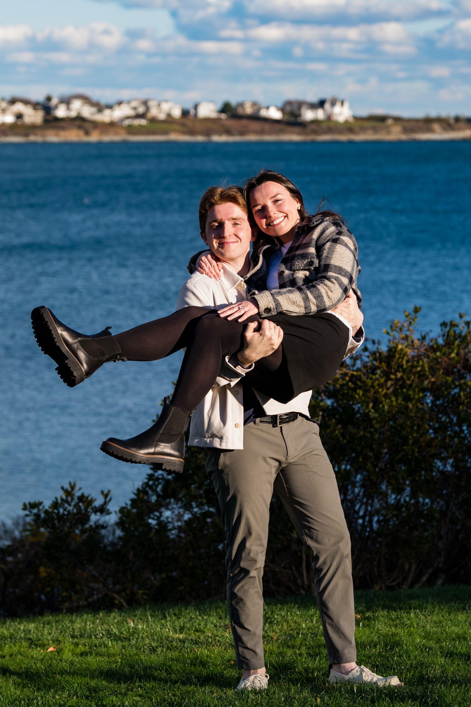 Rhode Island's most sought after proposal photographer. Newport Harbor Island Resort winter proposal