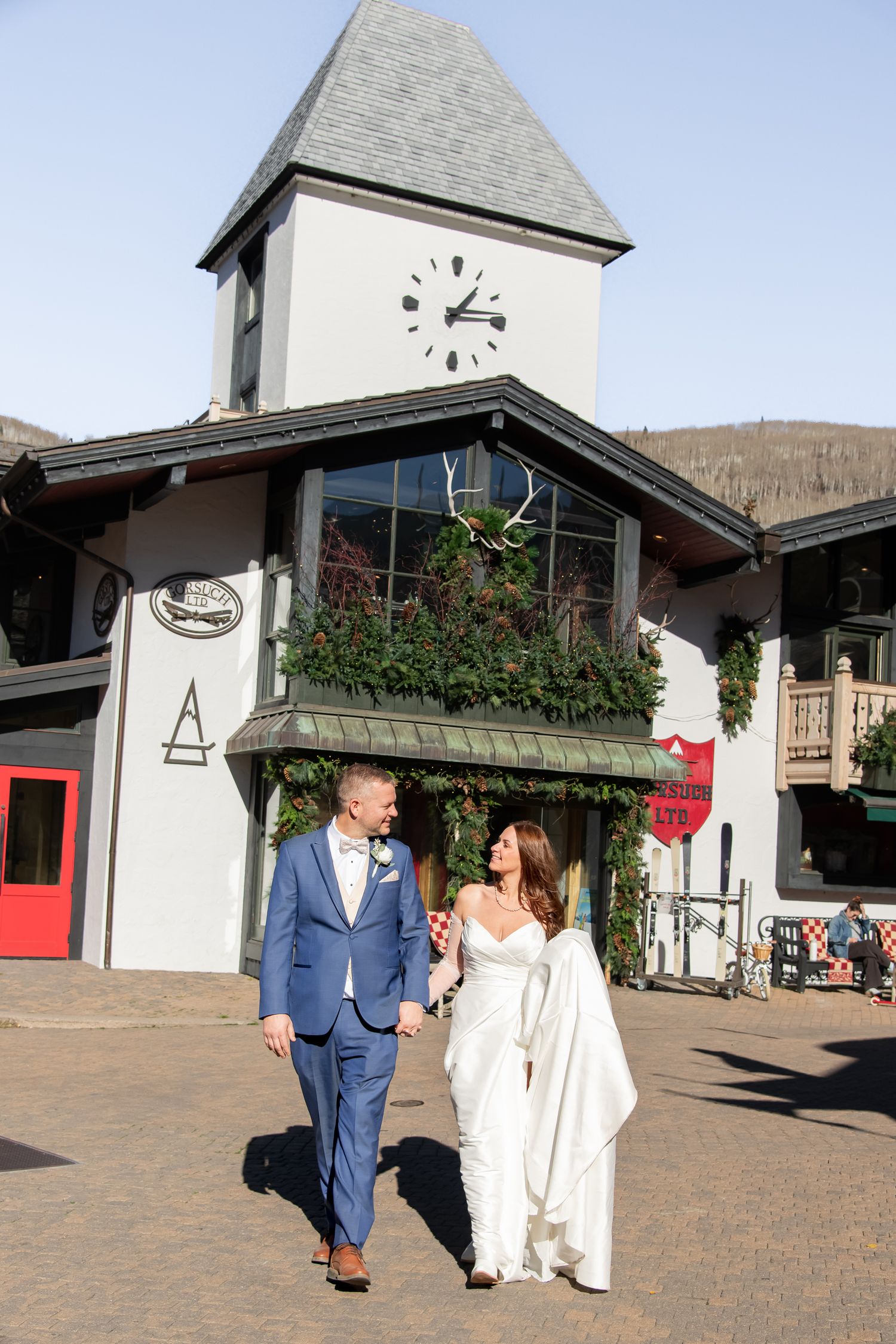 Wedding photos in Vail Village