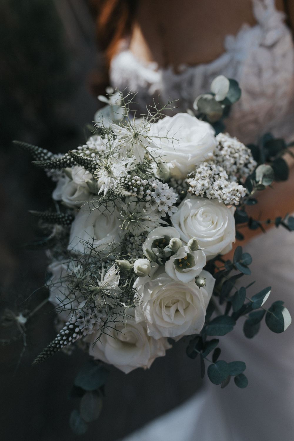 browsholme and the tithe barn wedding photography bride bouquet