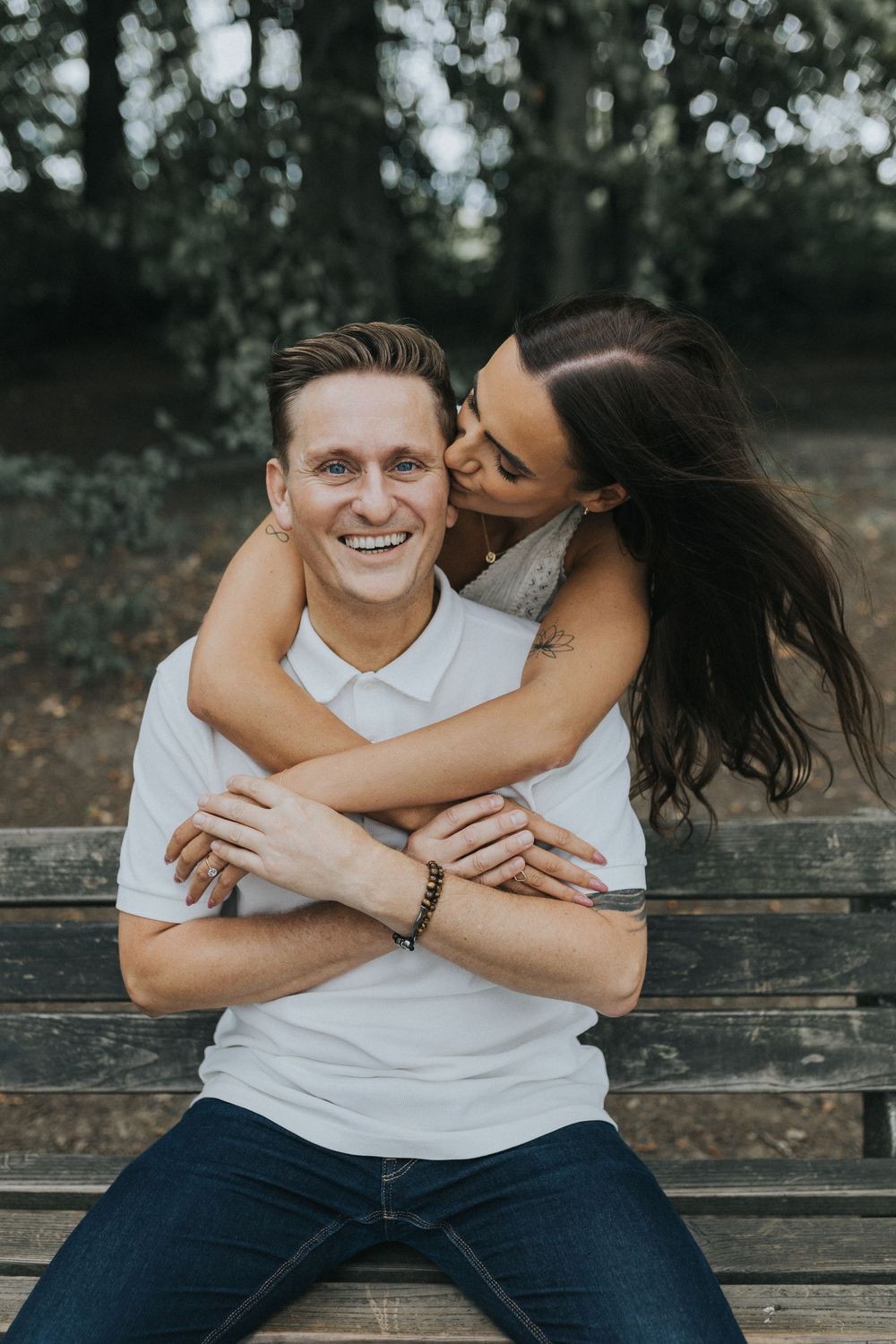 rivington pre wedding engagement photography session couple laughing