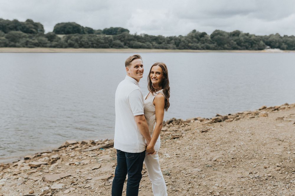 rivington pre wedding engagement photography session couple lake