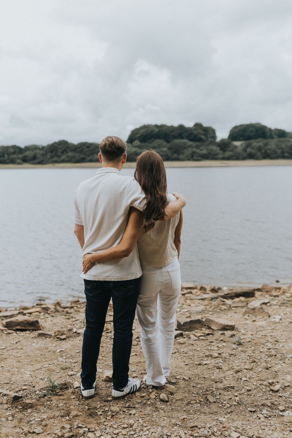 rivington pre wedding engagement photography session couple lake