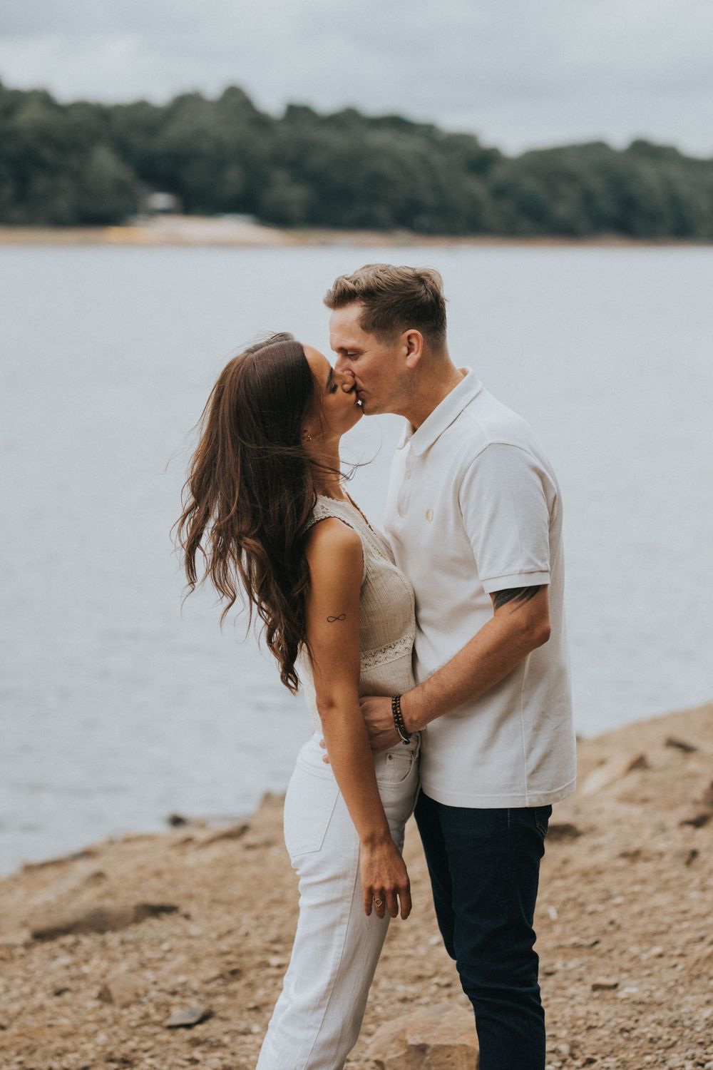 rivington pre wedding engagement photography session couple lake