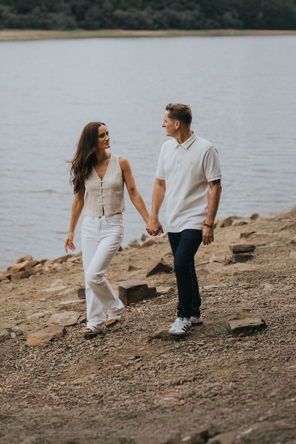 rivington pre wedding engagement photography session couple lake