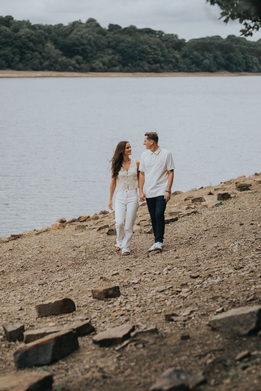 rivington pre wedding engagement photography session couple lake