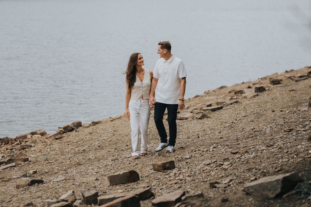rivington pre wedding engagement photography session couple lake