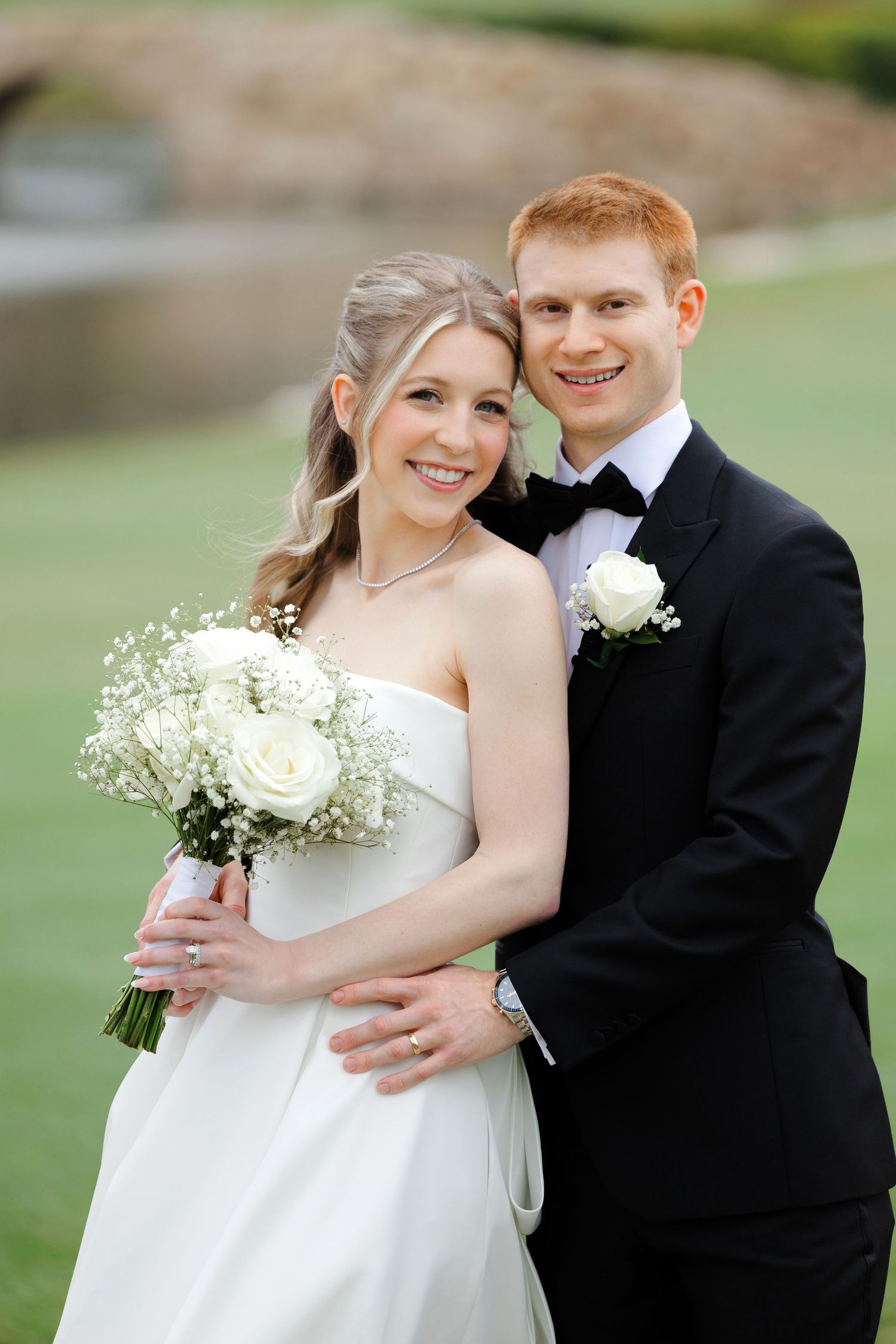 Bride and groom portrait at BallenIsles Country Club in Palm Beach, Florida during a wedding photographed by Tom Forrest of Ohio.