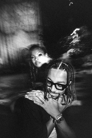 A black and white artistic portrait series showing dramatic lighting and movement with glasses and braided hair.