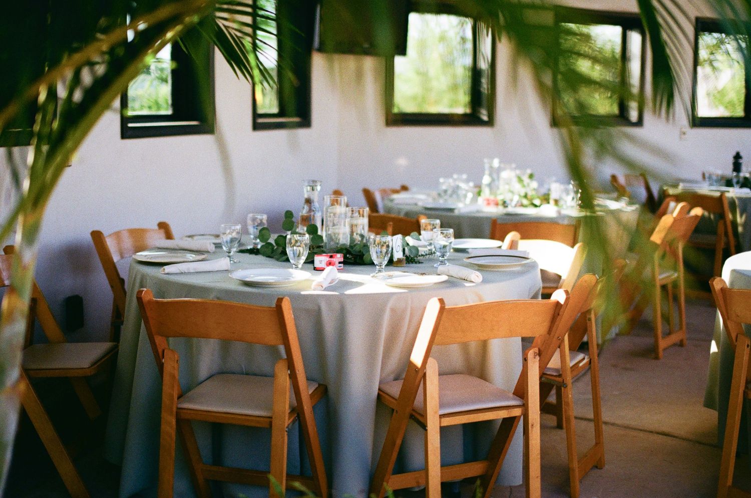 An intimate wedding reception, captured on film.