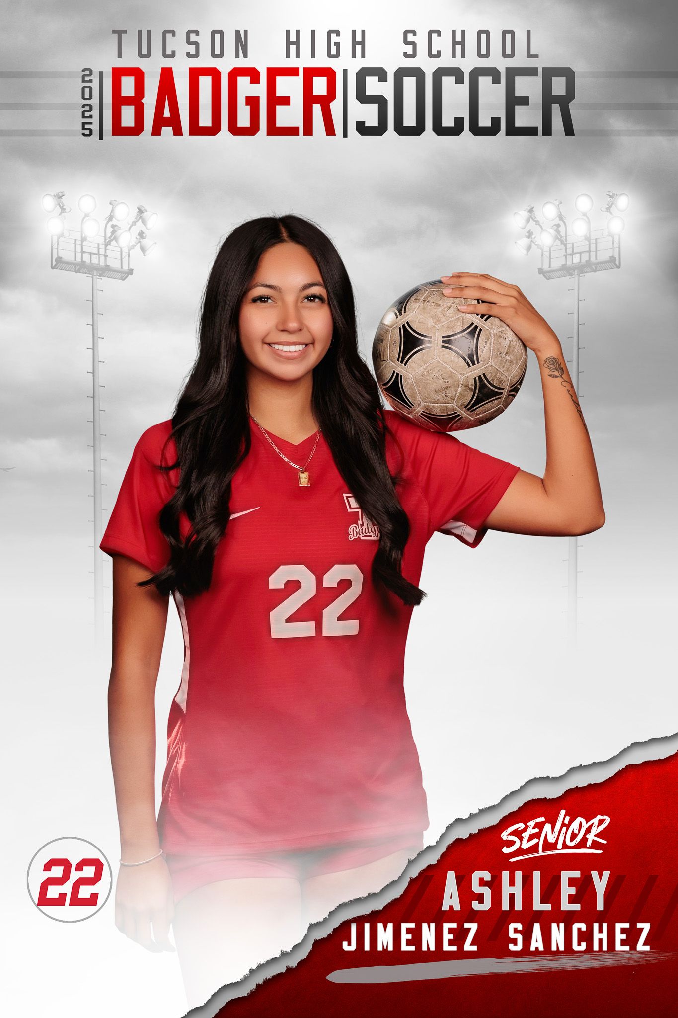 Tucson, Arizona High School Senior Banner, Tucson High senior banner, girls soccer Banner, Tucson, AZ Sports Photographer