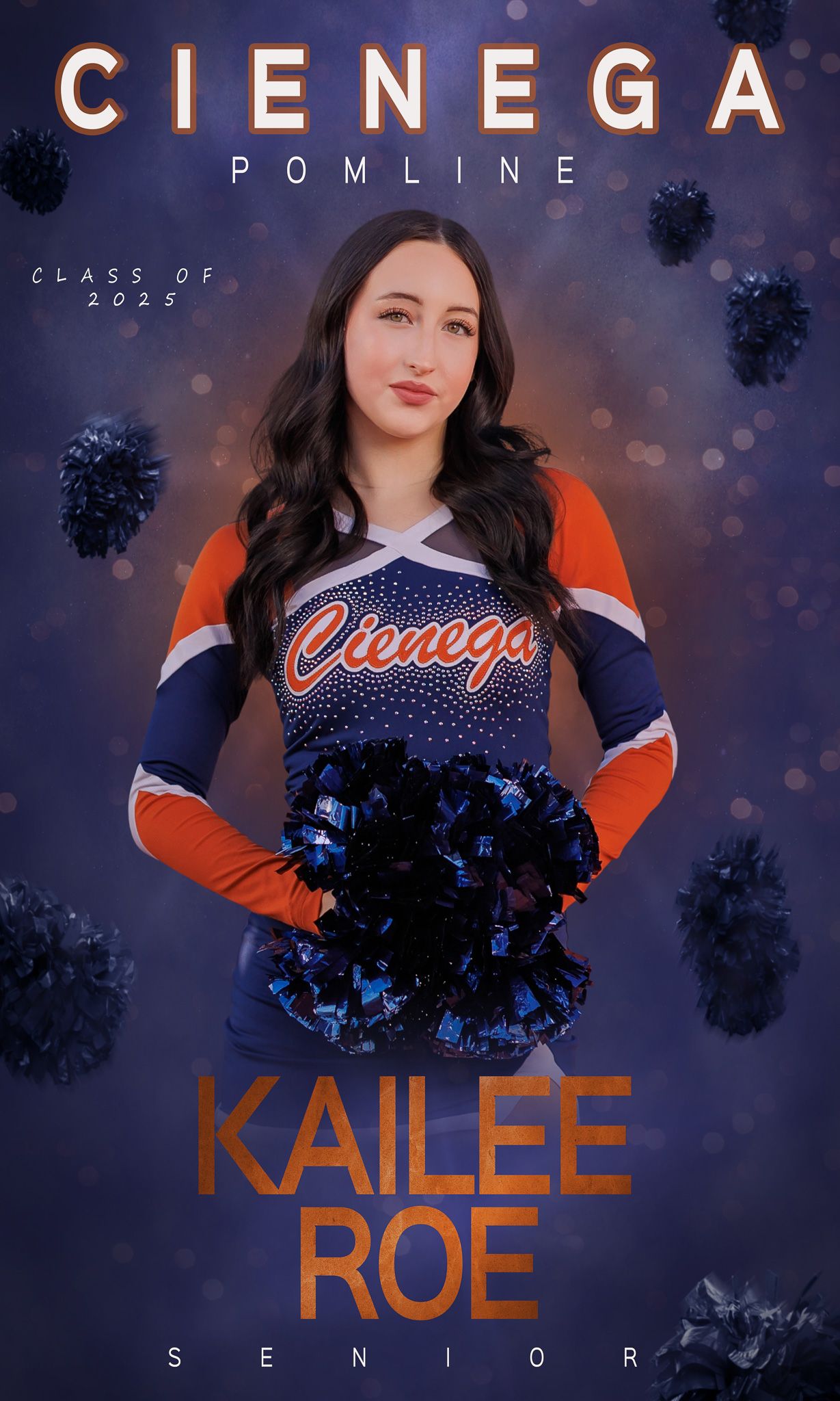 Tucson, Arizona High School Senior Banner, Cienega senior banner, Pom Banner, Tucson, AZ Sports Photographer