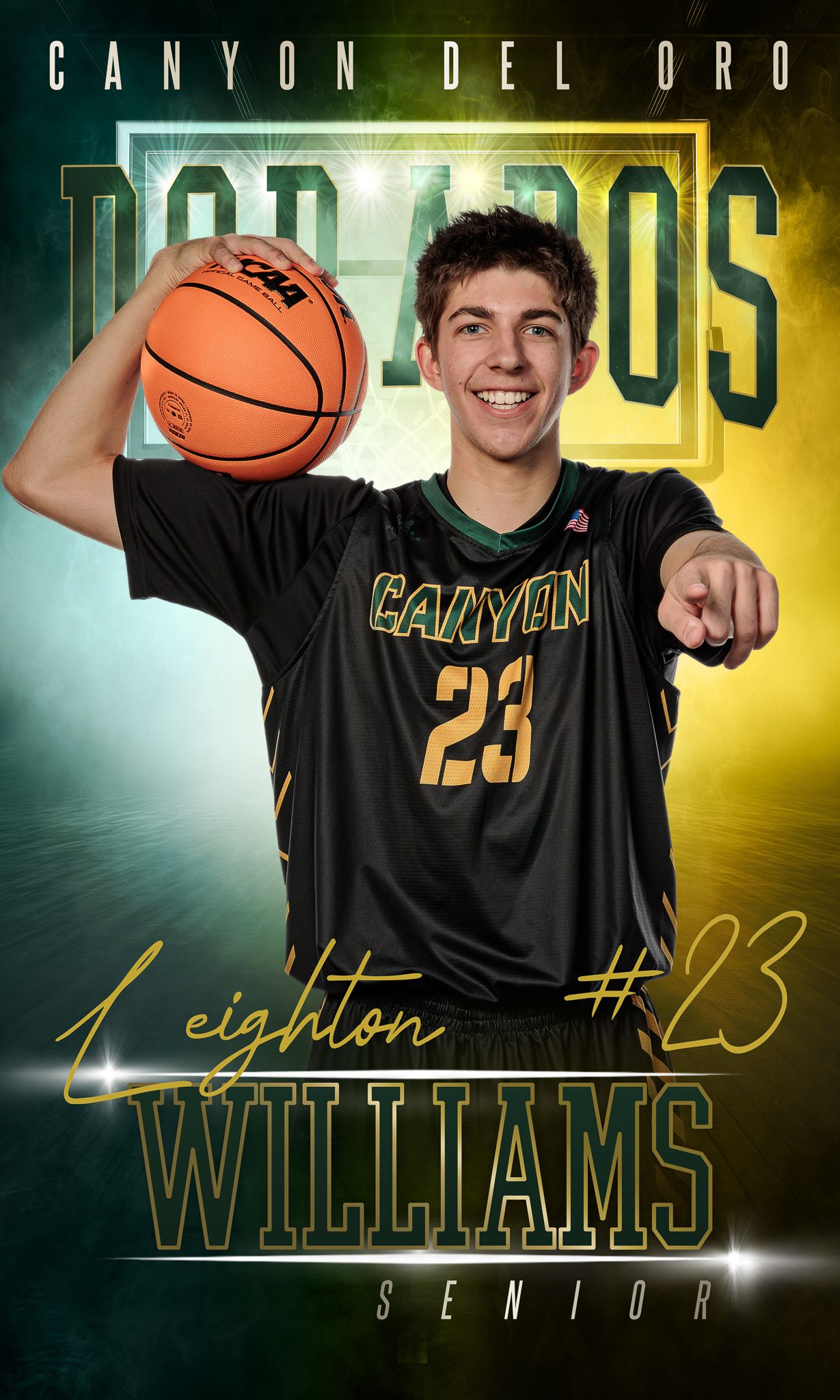 Tucson, Arizona High School Senior Banner, Canyon Del Oro senior banner, Basketball Banner, Tucson, AZ Sports Photographer, CDO