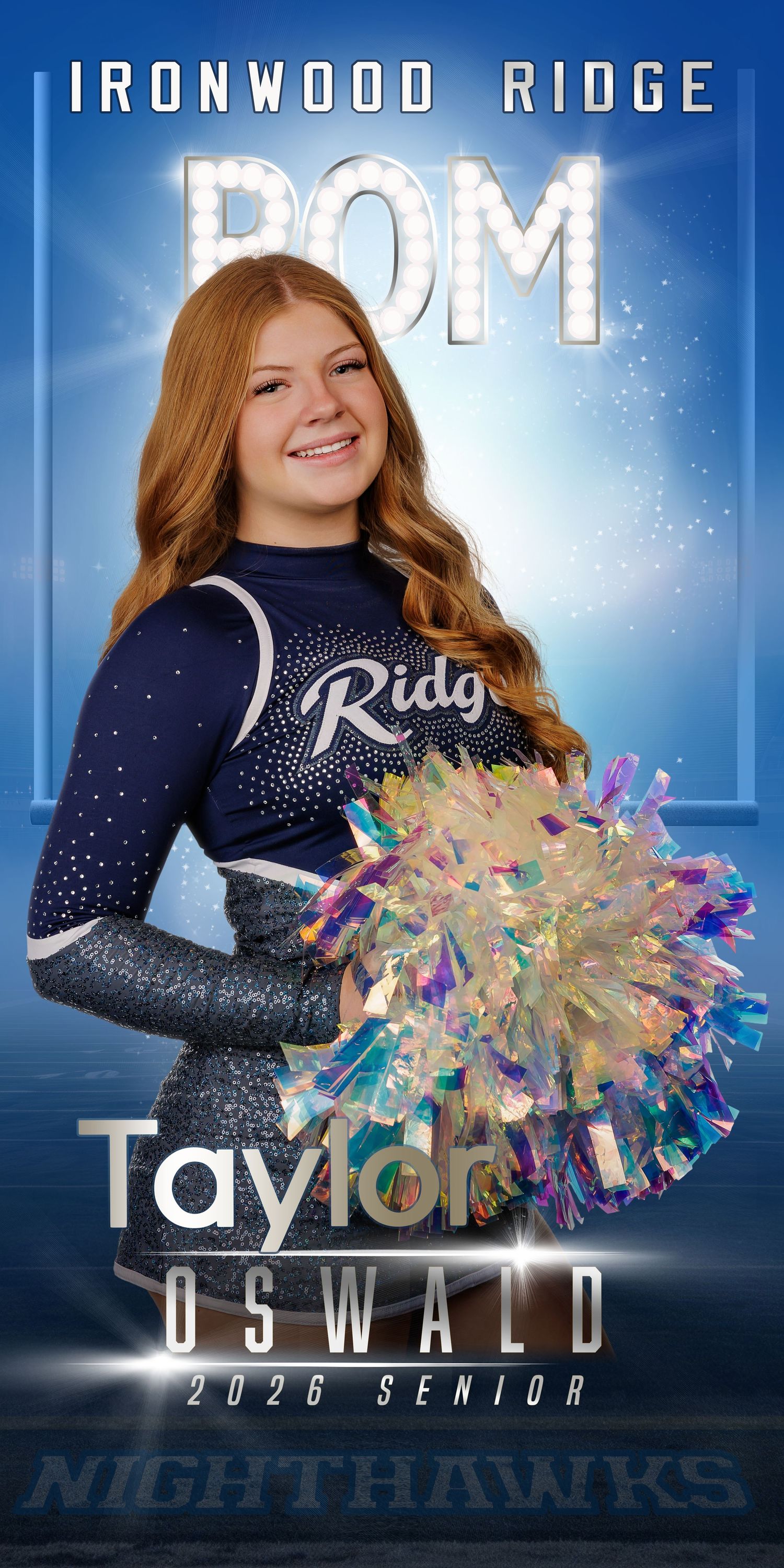 Tucson, AZ high school senior banner volleyball, football, cheer, pom, baseball, basketball, soccer, wrestling, flag football, track