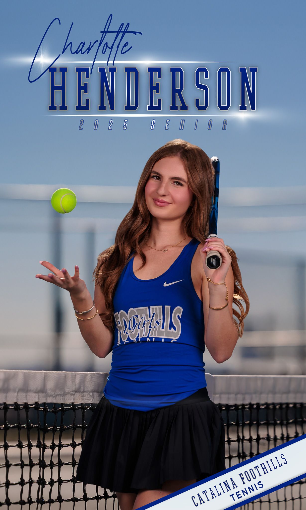 Tucson, Arizona High School Senior Banner, Catalina Foothills senior banner, Tennis Banner, Tucson, AZ Sports Photographer
