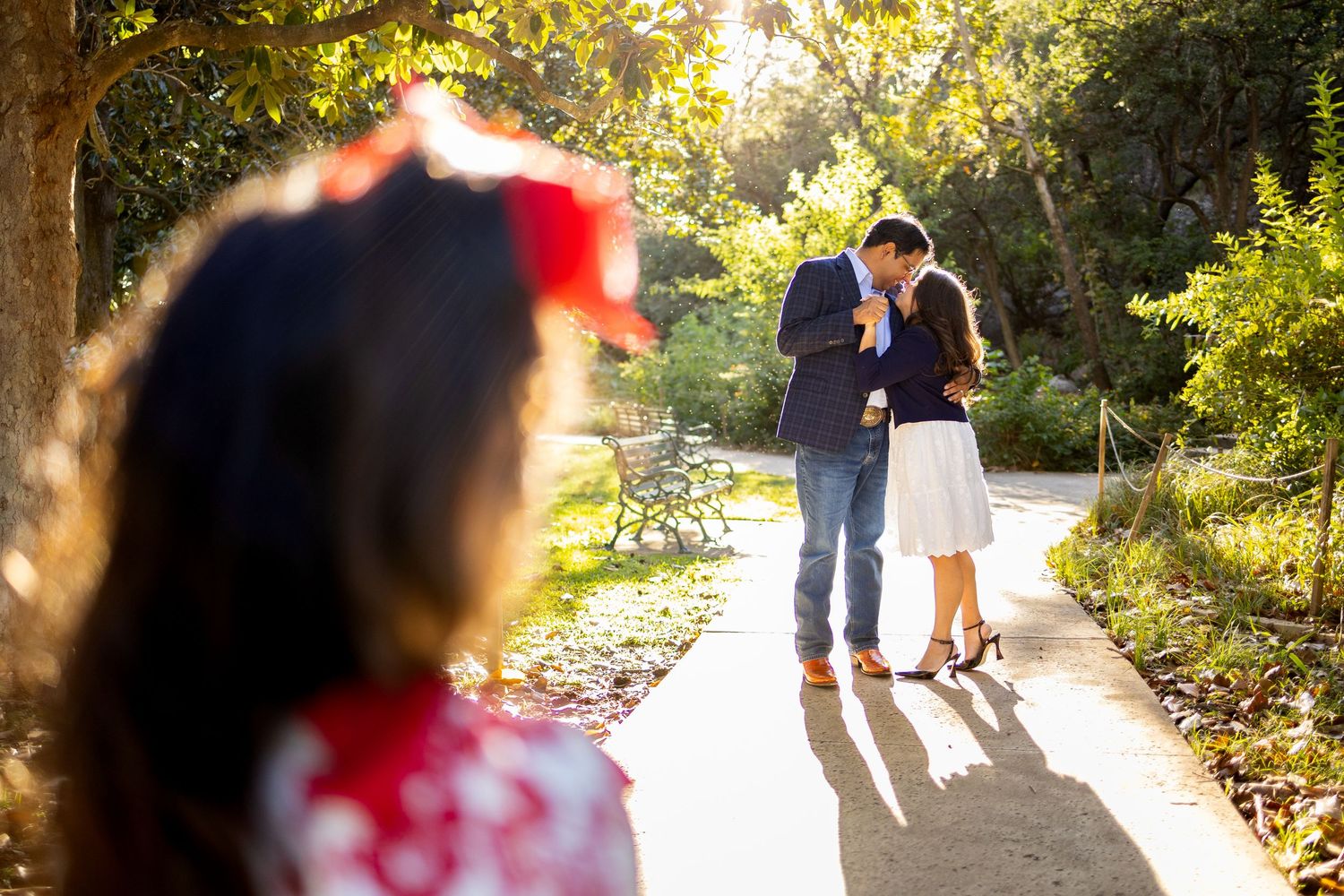 Paul Riojas and his family photographed at Landa Park in New Braunfels, Texas.