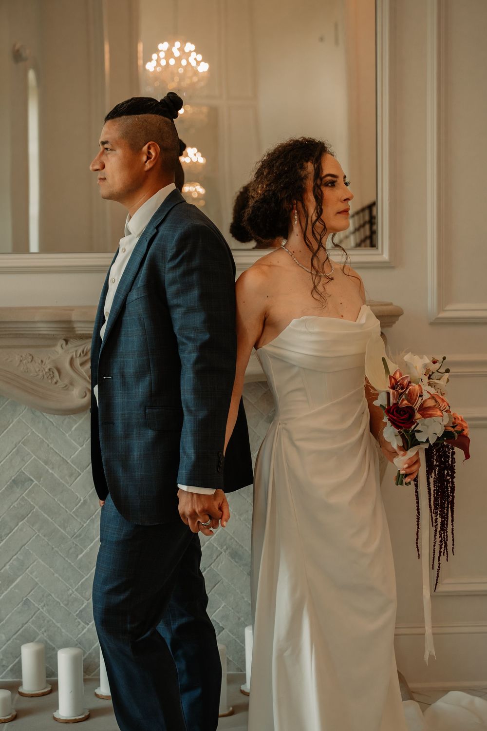 Editorial bride and groom portrait at the Hillside Estate in North Texas