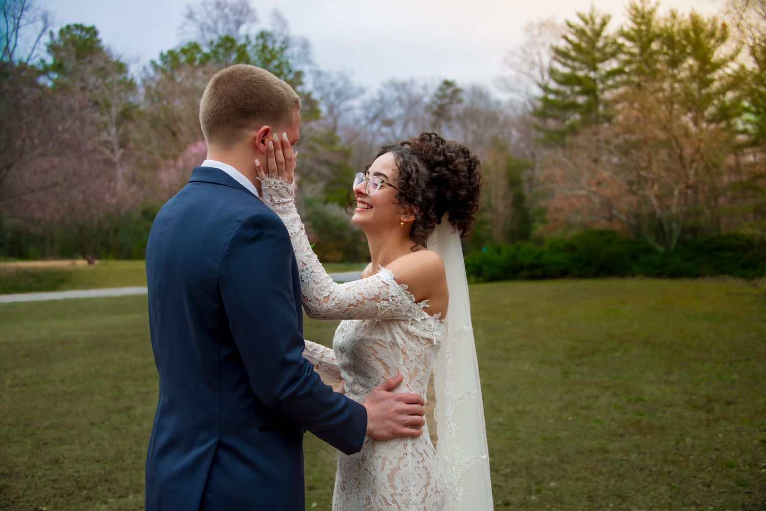 Bride wipes, tears from groom’s eyes on wedding day