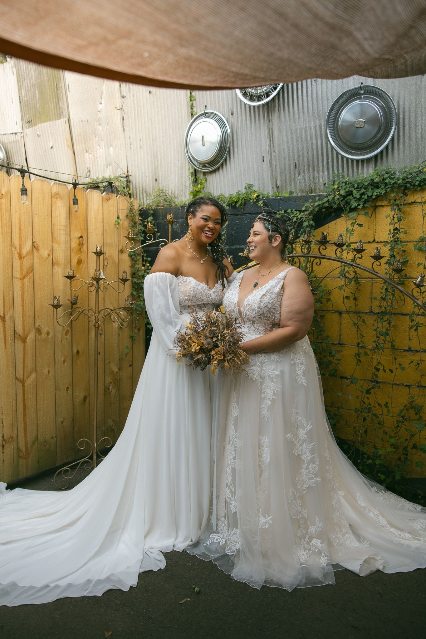 lesbian wedding mountain elopement asheville nc bride suit photography romantic moody queer lgbtq two brides