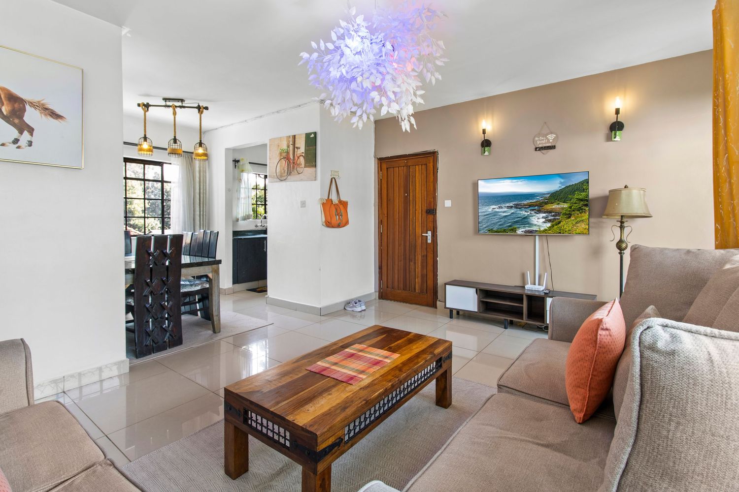 Modern luxury apartment interior collage featuring stylish living spaces, bedrooms, and kitchen areas with contemporary decor.