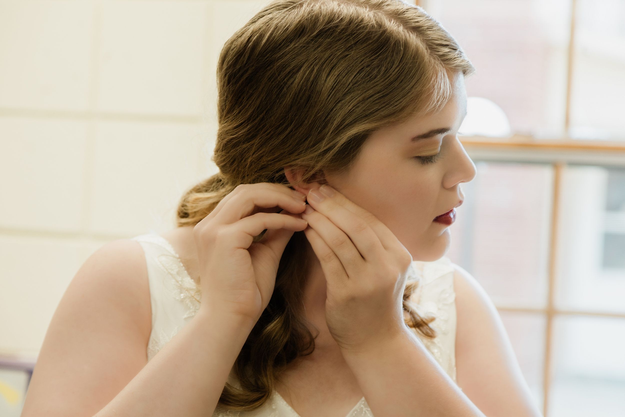 Bride getting ready