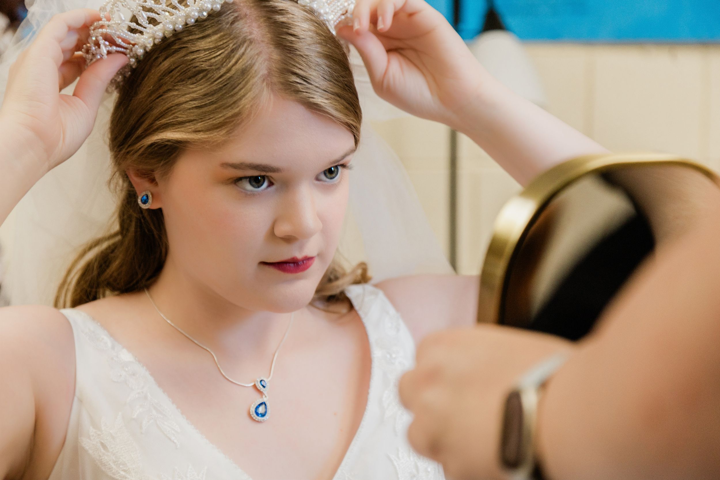 Bride getting ready