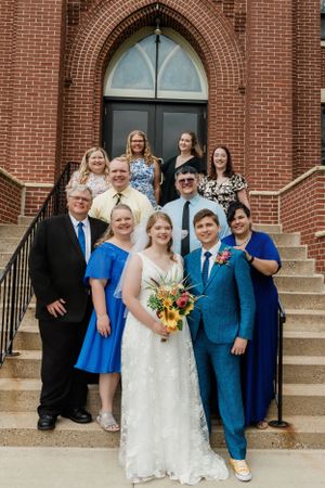 Family Portraits outside the church